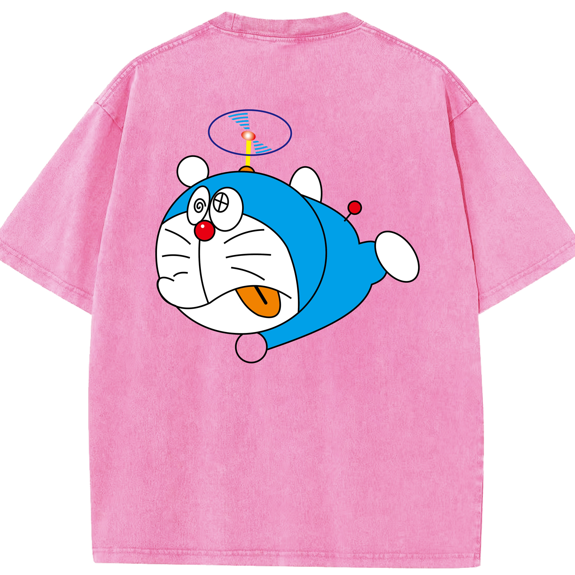 （画像用） ドラえもん Doraemon 綿100% ヴィンテージ風 半袖Tシャツ（背面プリント）